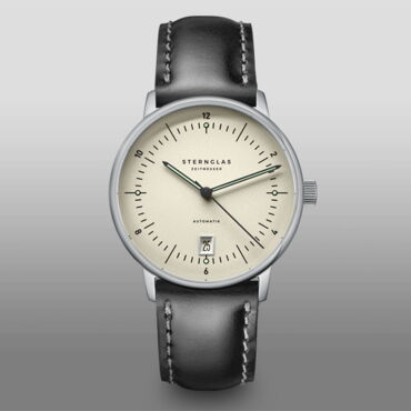 S01-NAG26-BR02 Naos Grossdatum alabaster silber Bridle schwarz